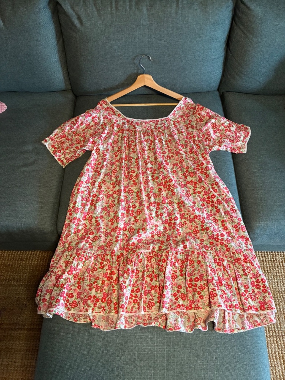Evolverie vintage/boho pink ditsy floral midi dress - Women's size XL - Picture 2 of 8